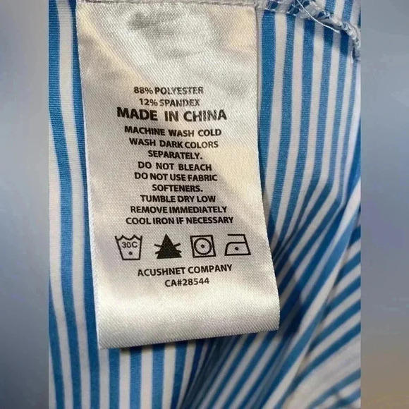 Footjoy blue stripe collar lightweight casual athletic short sleeve golf shirt M - Picture 5 of 6